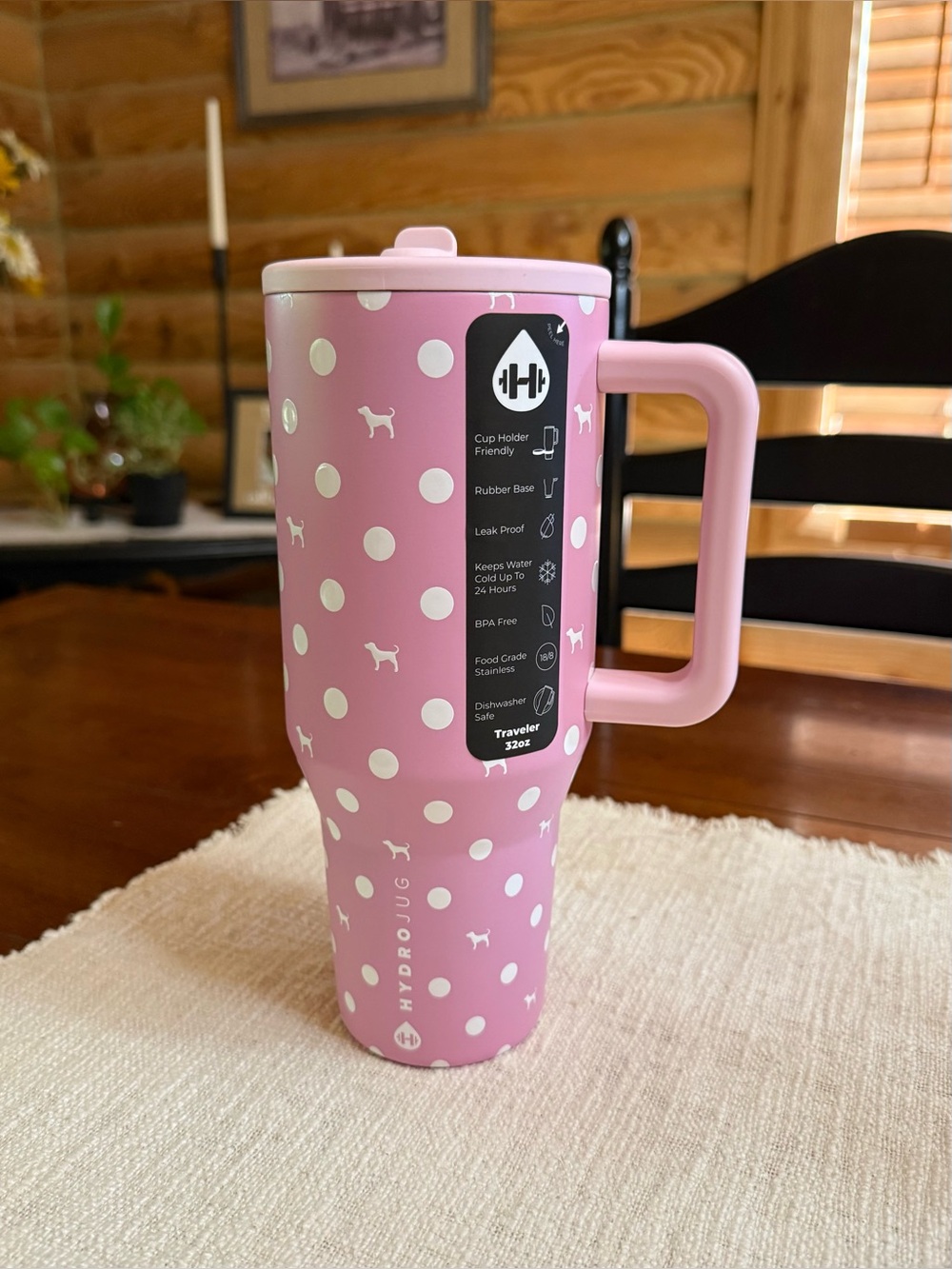 PINK DOT DOG HydroJug 32oz Traveler Straw Tumbler • Victoria’s Secret Collab